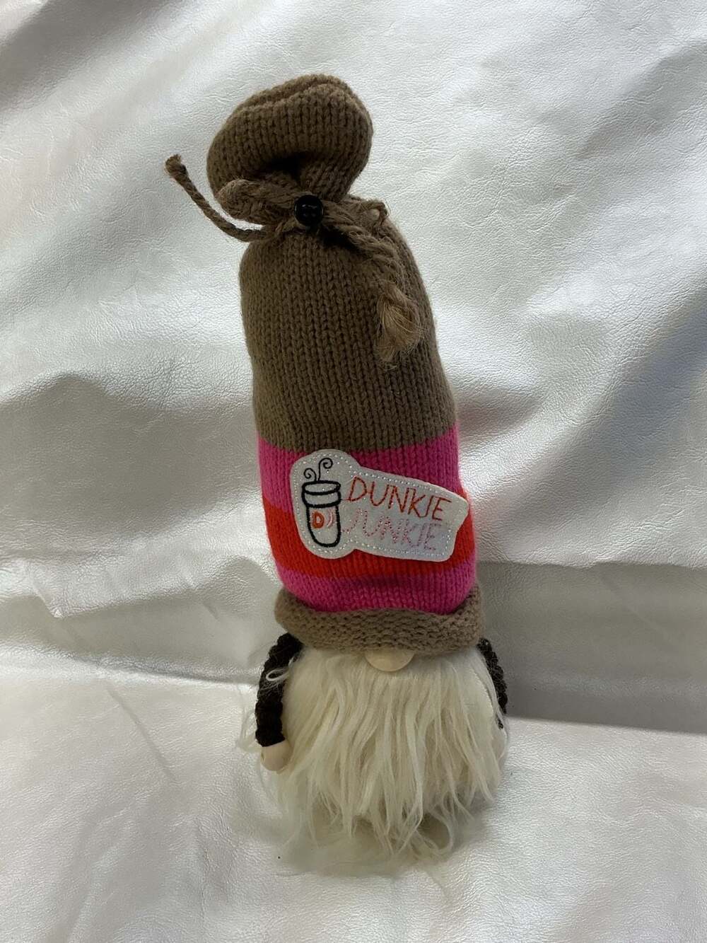 Dunkie Junkie Coffee Themed Handmade Plush Gnome Decor